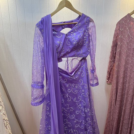 Lavender Lehenga Organza