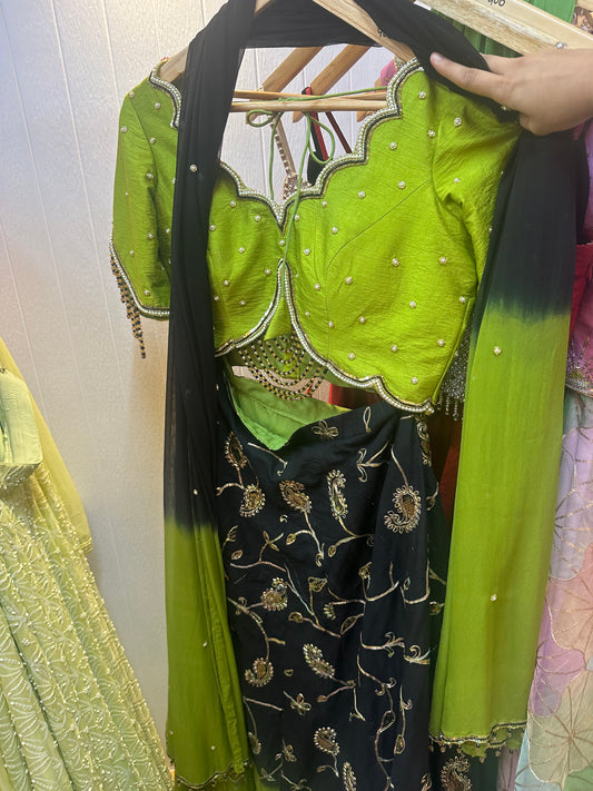 Green & Black Lehenga